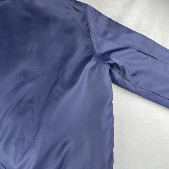 Forever 21 Jacket Mens L Navy Bomber Quilted Lined Zip Front Ribbed Hem‎ Fall - Picture 6 of 11